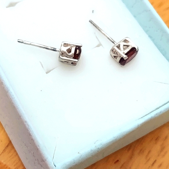 Garnet Stud Earrings - Picture 7 of 11